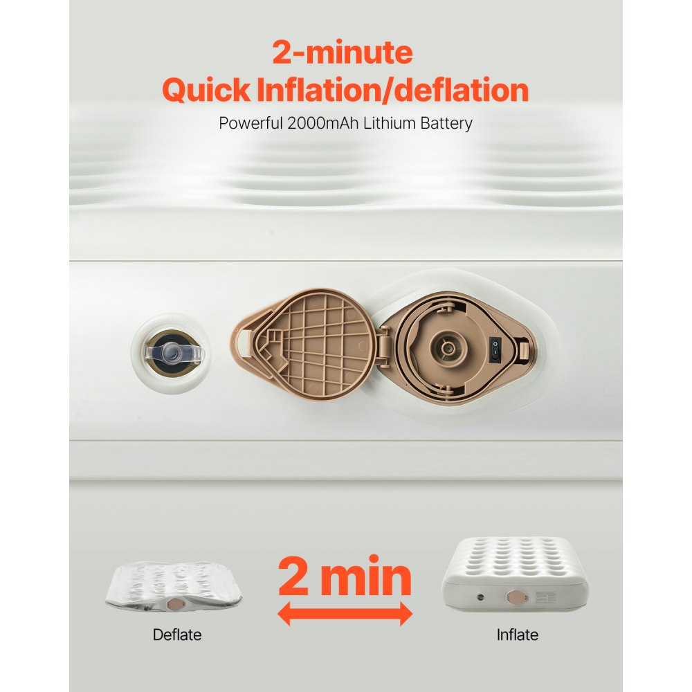 BF001 - Durable 1-Person Air Mattress with Quick Inflate Pump