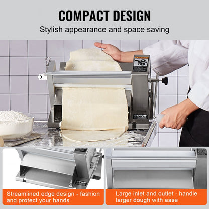 MPR25 - Stainless Steel Manual Dough Sheeter, 0-0.5 inch Thickness