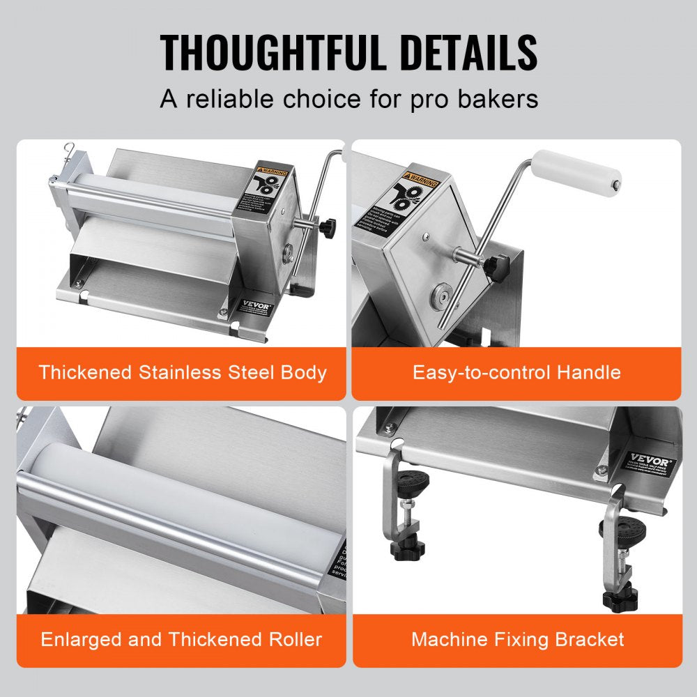 MPR25 - Stainless Steel Manual Dough Sheeter, 0-0.5 inch Thickness