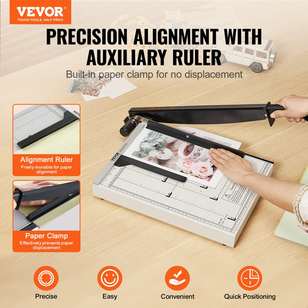825 - 15" VEVOR Paper Cutter for Cardstock & Cardboard, 16 Sheets Capacity
