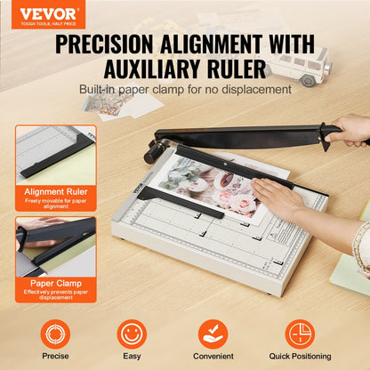 825 - 15" VEVOR Paper Cutter for Cardstock & Cardboard, 16 Sheets Capacity