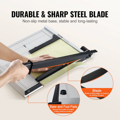 825 - 15" VEVOR Paper Cutter for Cardstock & Cardboard, 16 Sheets Capacity