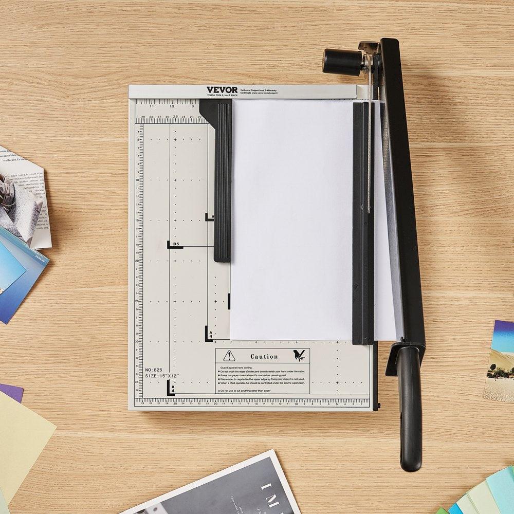 825 - 15" VEVOR Paper Cutter for Cardstock & Cardboard, 16 Sheets Capacity