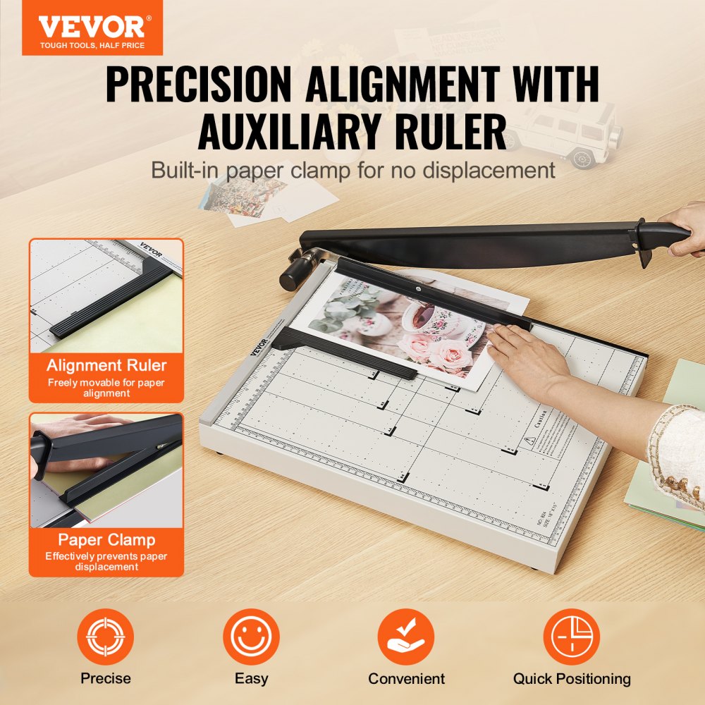 824 - 18" VEVOR Paper Cutter for 20 Sheets, Precision Trimming