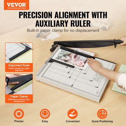 824 - 18" VEVOR Paper Cutter for 20 Sheets, Precision Trimming