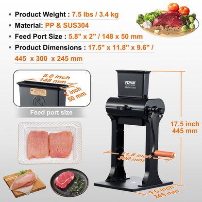 1A-MT105 - VEVOR Stainless Steel Manual Meat Tenderizer for Quick Cooking