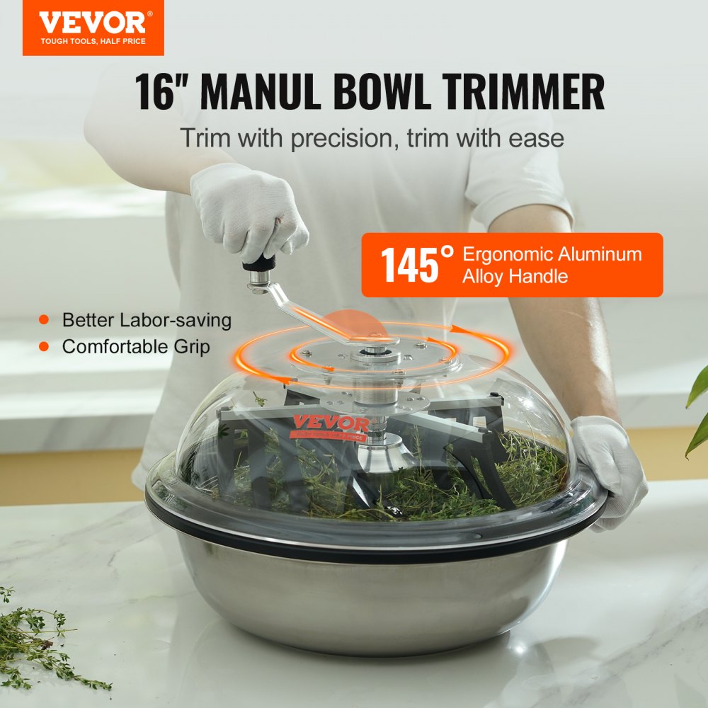 TM16 - VEVOR 16'' Manual Leaf Trimmer with Adjustable Stainless Steel Blades