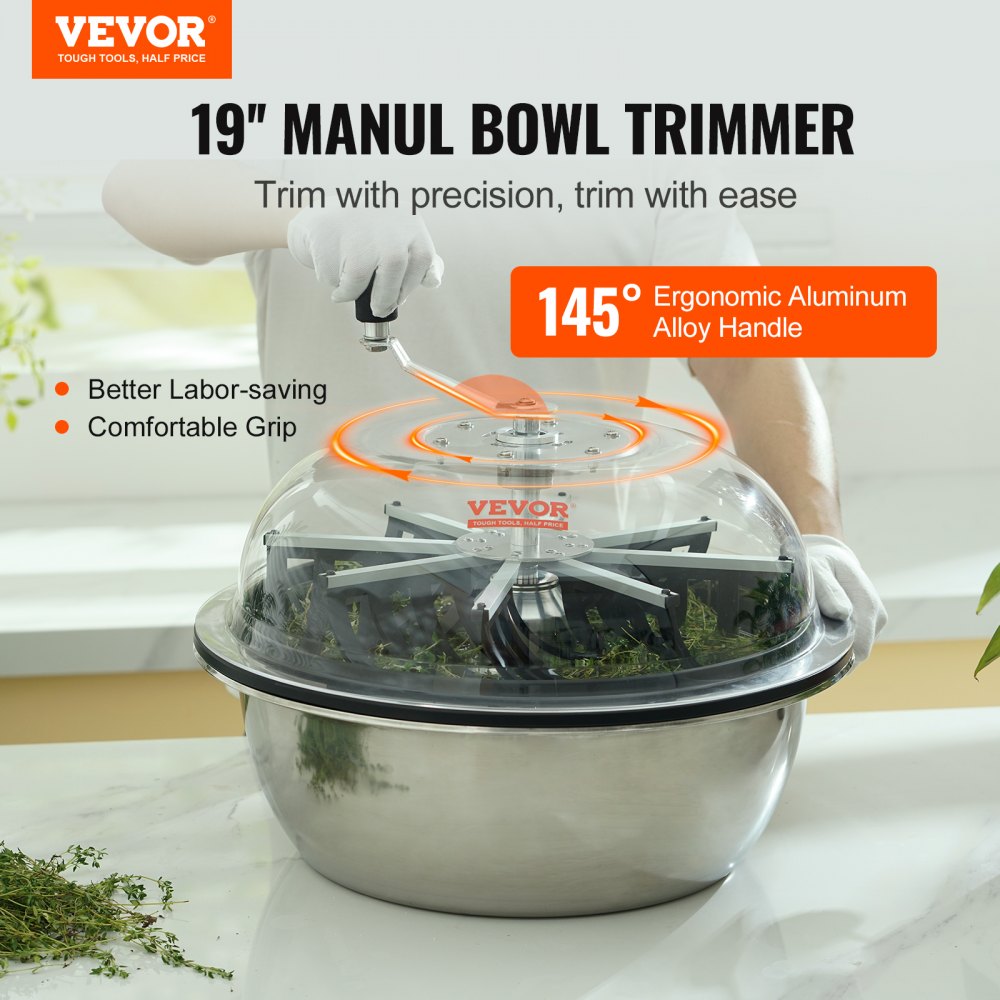 TM19 - VEVOR Stainless Steel Leaf Bowl Trimmer with Accessories