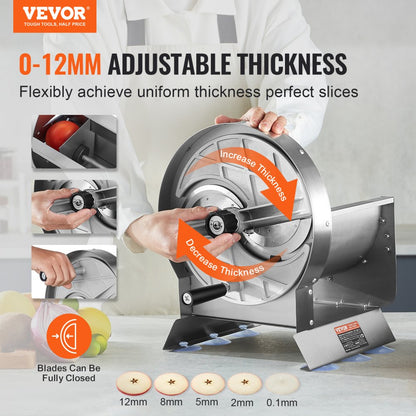 SL-02 - Stainless Steel Adjustable Vegetable Slicer with Suction Grip