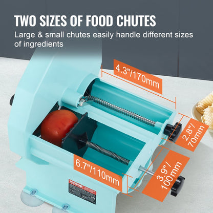 SL-p01 - Adjustable Thickness Vegetable Slicer with Dual Feed Chutes