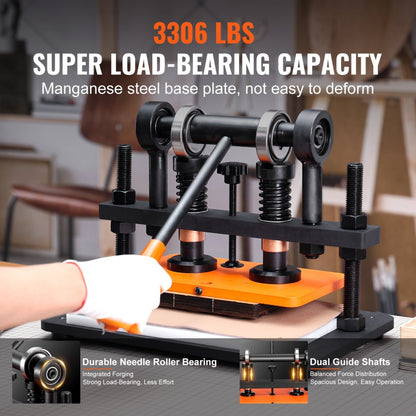 PGYHJ2615 - VEVOR Heavy-Duty Leather Cutter, 10.2"x5.9", Adjustable 0.47" Stroke