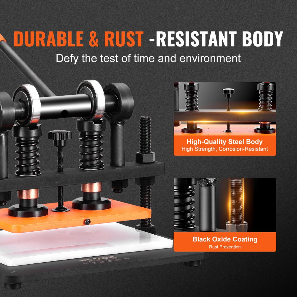 PGYHJ2615 - VEVOR Heavy-Duty Leather Cutter, 10.2"x5.9", Adjustable 0.47" Stroke