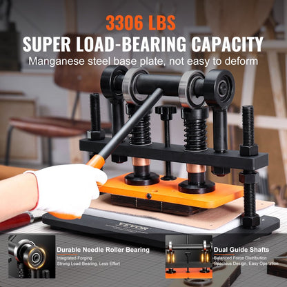 PGYHJ2612 - Heavy-Duty Leather Cutting Machine, 10.2" x 4.7", Adjustable Stroke