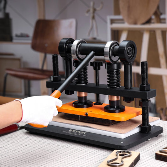 PGYHJ2612 - Heavy-Duty Leather Cutting Machine, 10.2" x 4.7", Adjustable Stroke