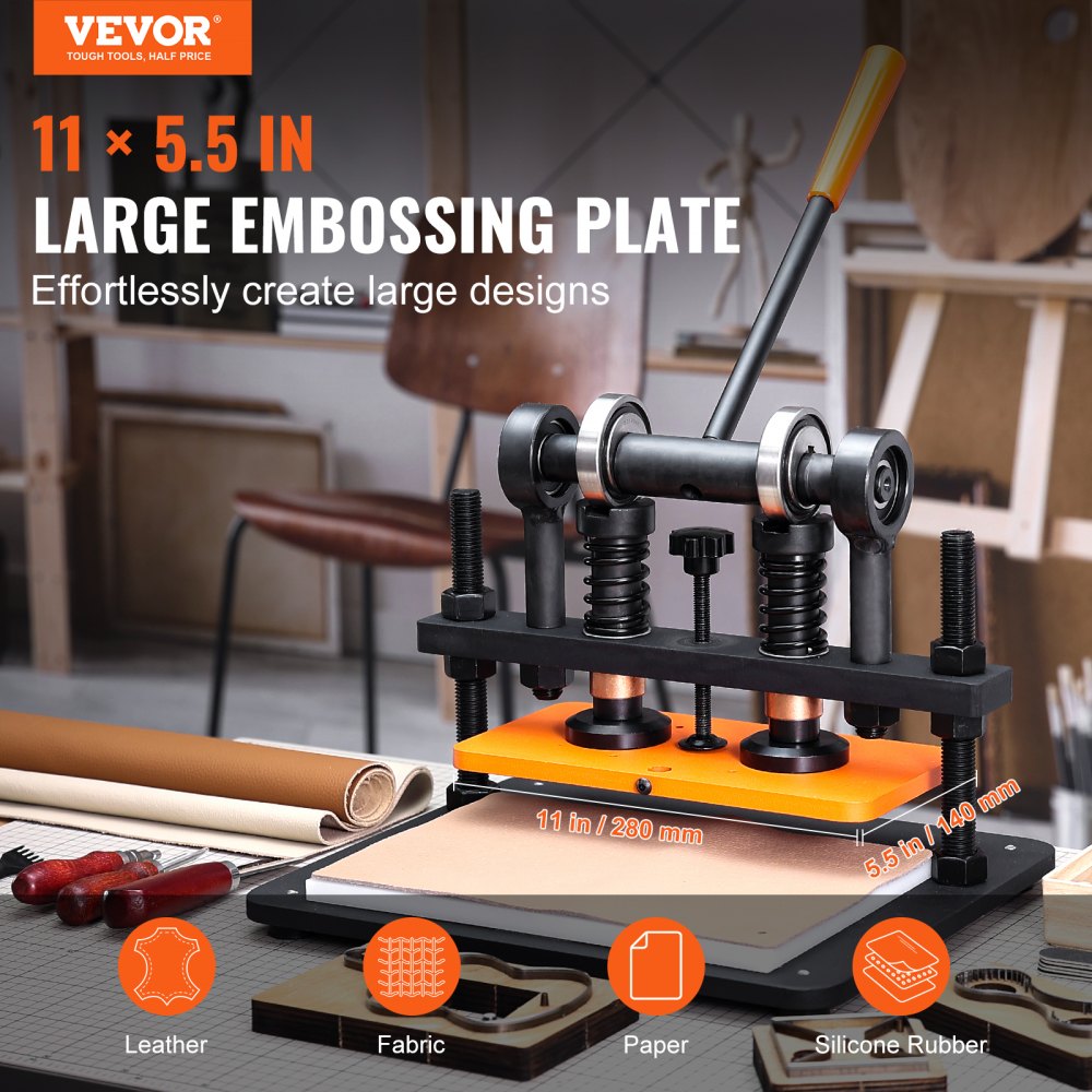 PGYHJ2814 - VEVOR Heavy-Duty Leather Cutting Machine, 3306 lbs Capacity