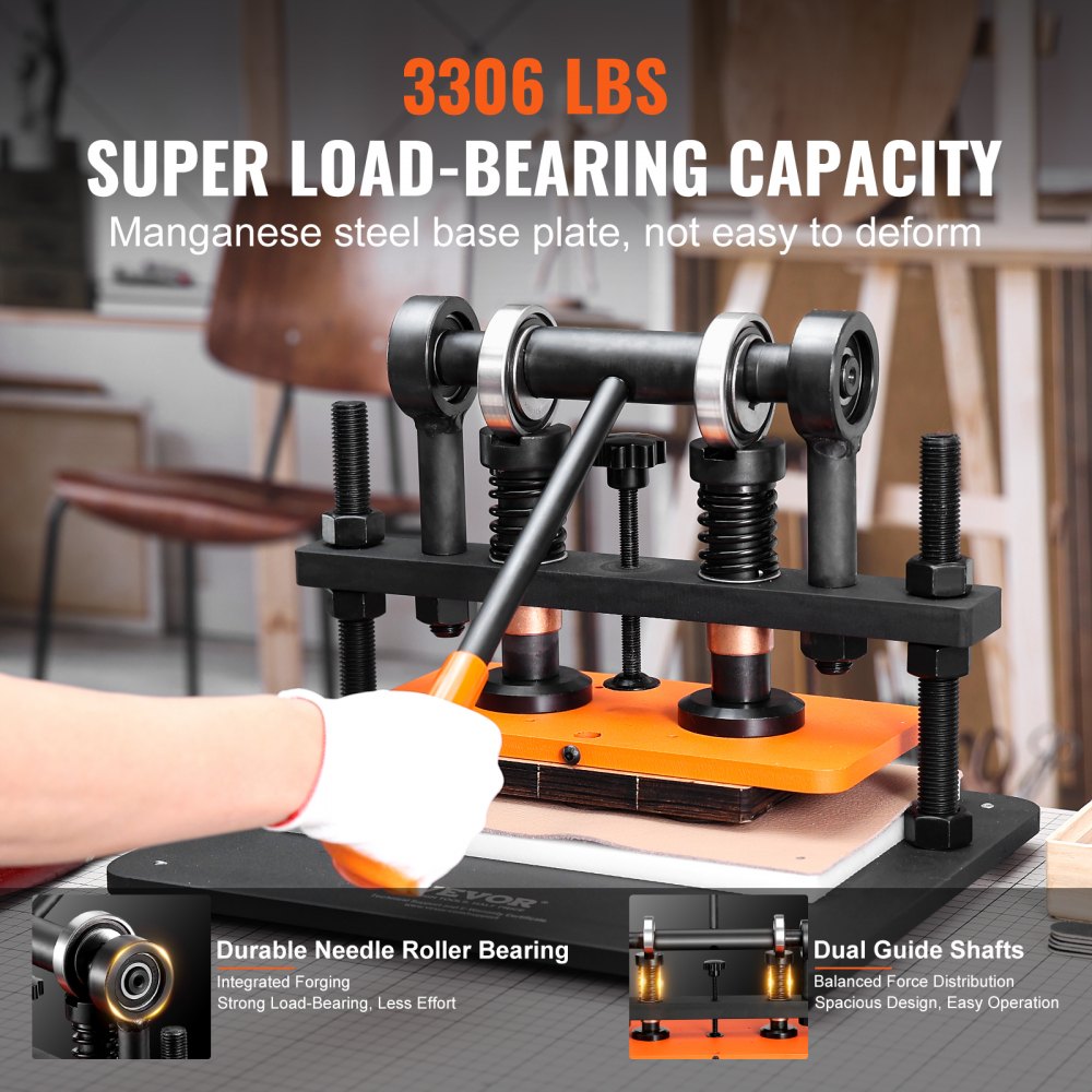 PGYHJ2814 - VEVOR Heavy-Duty Leather Cutting Machine, 3306 lbs Capacity