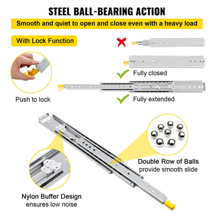 VV-SJTTDGDS-20IN - Heavy-Duty 20" Steel Drawer Slides with Dual Locking System