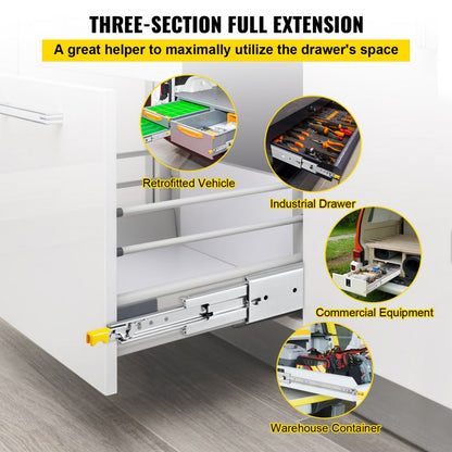VV-SJTTDGDS-32IN - Heavy-Duty 32" Drawer Slides with Lock & 500 lbs Capacity