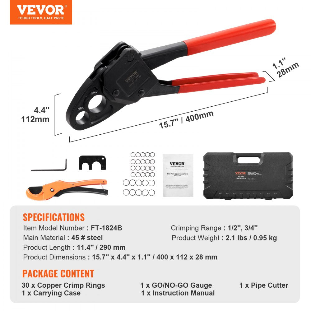 FT-1824B - Lightweight PEX Crimping Tool for Fast, Leak-Proof Connections