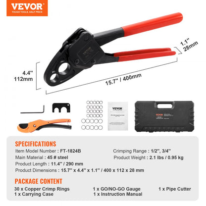 FT-1824B - Lightweight PEX Crimping Tool for Fast, Leak-Proof Connections