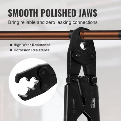 FT-1824 - Dual-Head PEX Crimping Tool for 1/2" & 3/4" Pipes