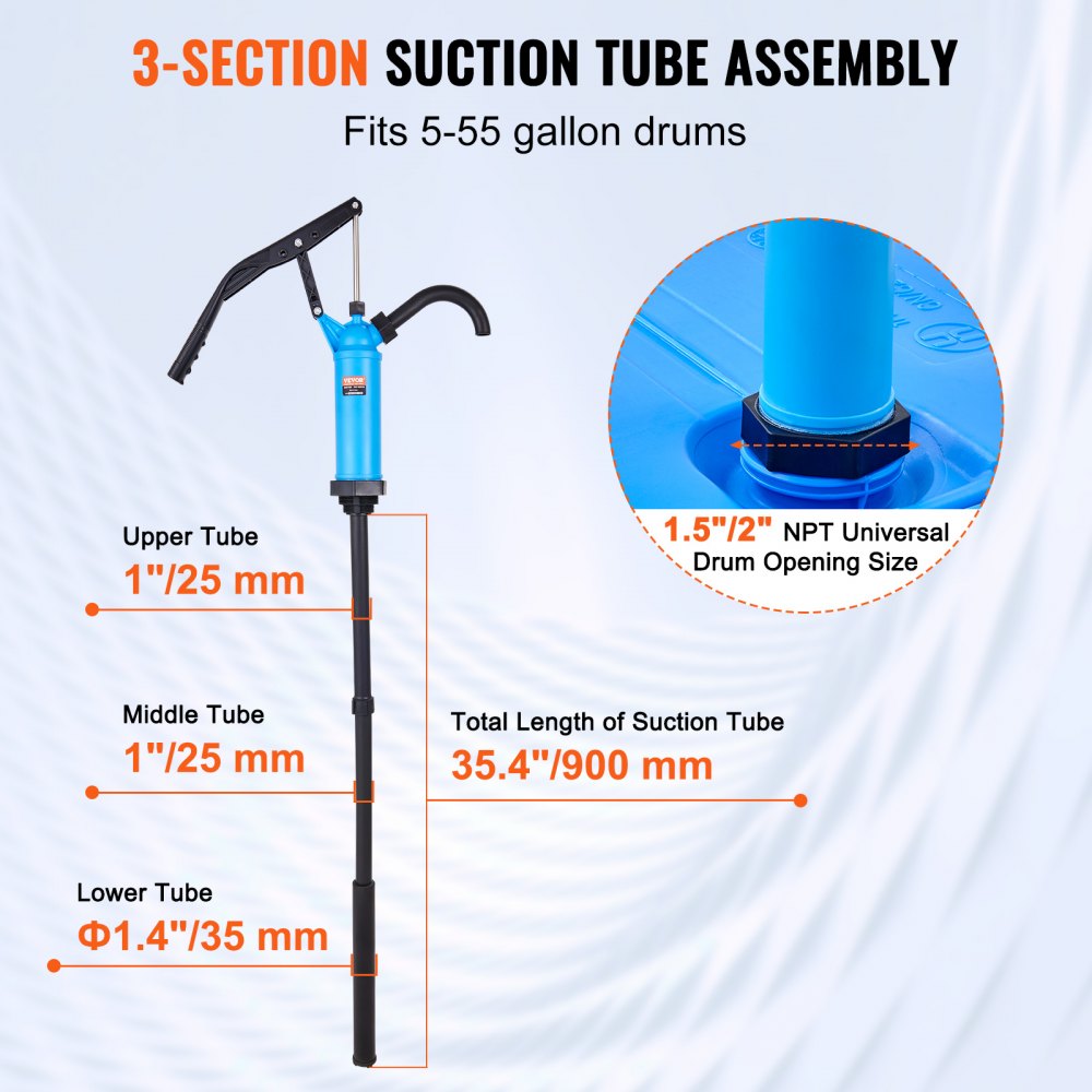 YOILP-HG0015A - VEVOR 9.5 oz. Lever-Action Pump for 5-55 Gallon Drums