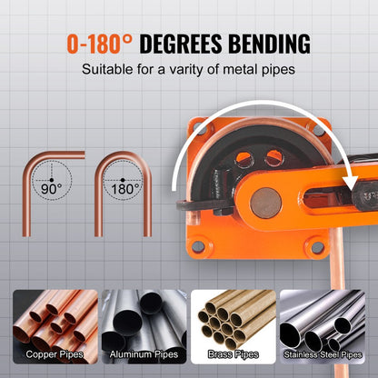 SWG-25 - VEVOR 1" Pipe Tube Bender with 7 Dies & Durable Design