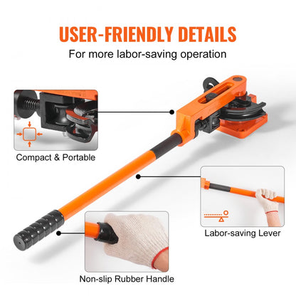 SWG-25 - VEVOR 1" Pipe Tube Bender with 7 Dies & Durable Design