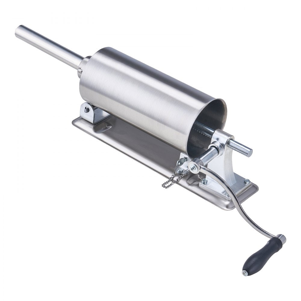 MM-GCJ-3LB - Durable Stainless Steel 2.5L Horizontal Sausage Stuffer with 8 Tubes