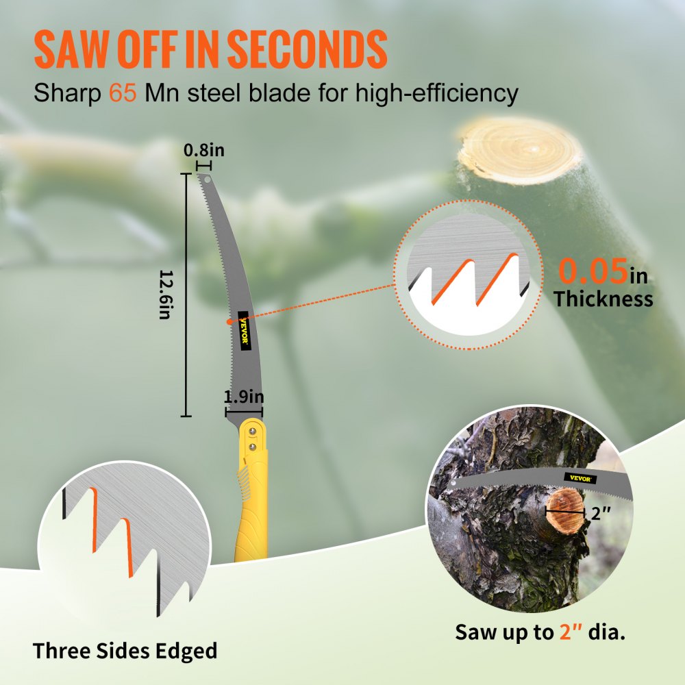 SS-SDC-AL-0003 - 10ft Telescoping Pole Saw with Sharp 12.6" Blade