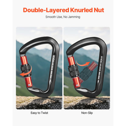 SGM7111TN - Aerospace-Grade Aluminum Carabiner Clips - 30KN Heavy-Duty for Climbing