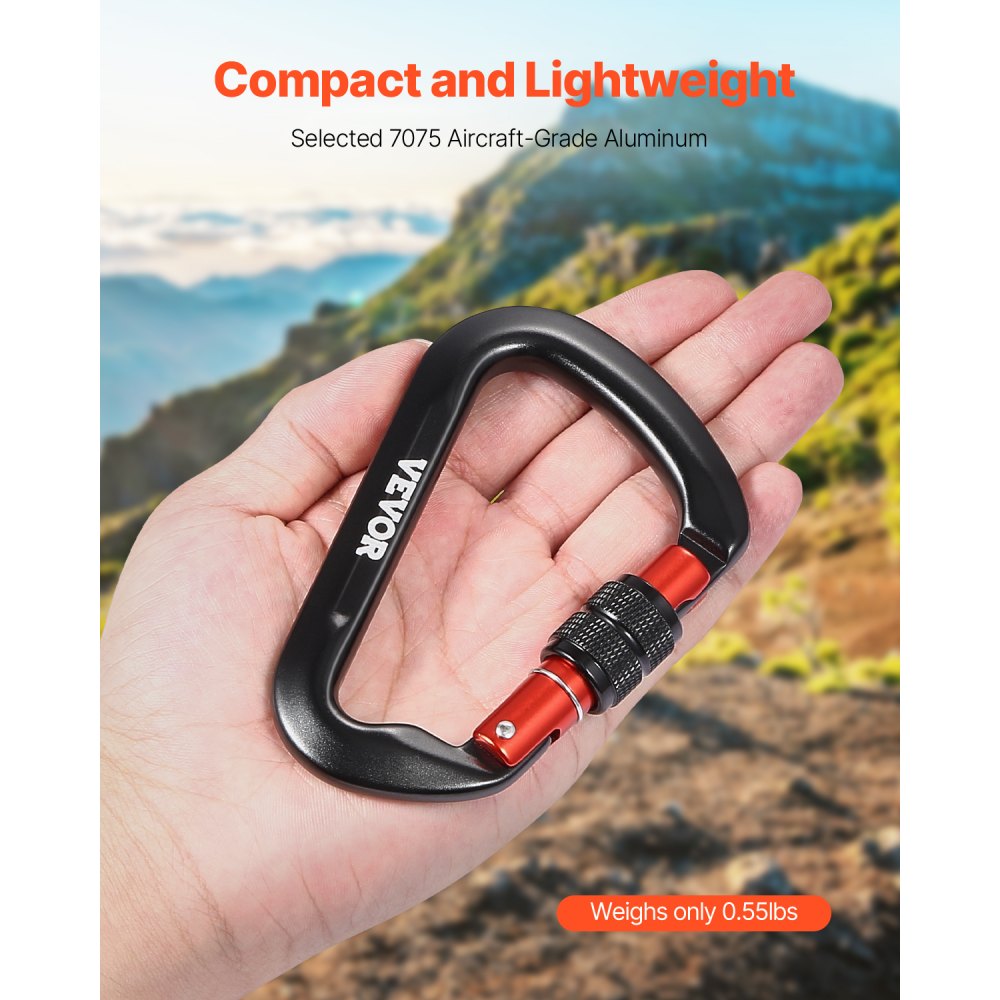 SGM7111TN - Aerospace-Grade Aluminum Carabiner Clips - 30KN Heavy-Duty for Climbing