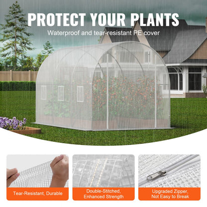 2×3×2m(3）W - Durable Walk-In Greenhouse with Heavy-Duty PE Cover