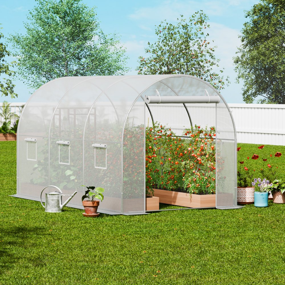 2×3×2m(3）W - Durable Walk-In Greenhouse with Heavy-Duty PE Cover