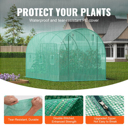 2×3×2m(3）G - Durable Tunnel Greenhouse with Galvanized Frame and PE Cover