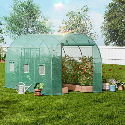 2×3.5×2m(3）G - Durable 11.32x6.4ft Greenhouse with Steel Frame & PE Cover