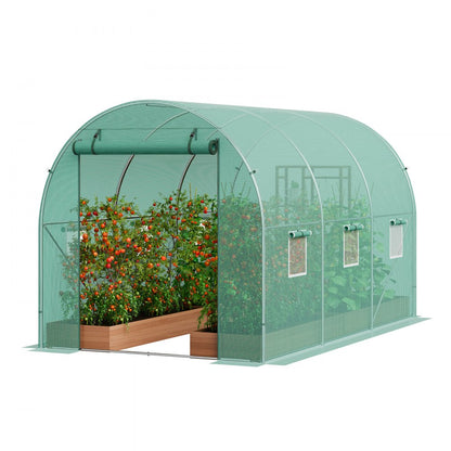 2×3.5×2m(3）G - Durable 11.32x6.4ft Greenhouse with Steel Frame & PE Cover