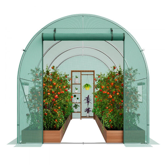 2×3.5×2m(3）G - Durable 11.32x6.4ft Greenhouse with Steel Frame & PE Cover