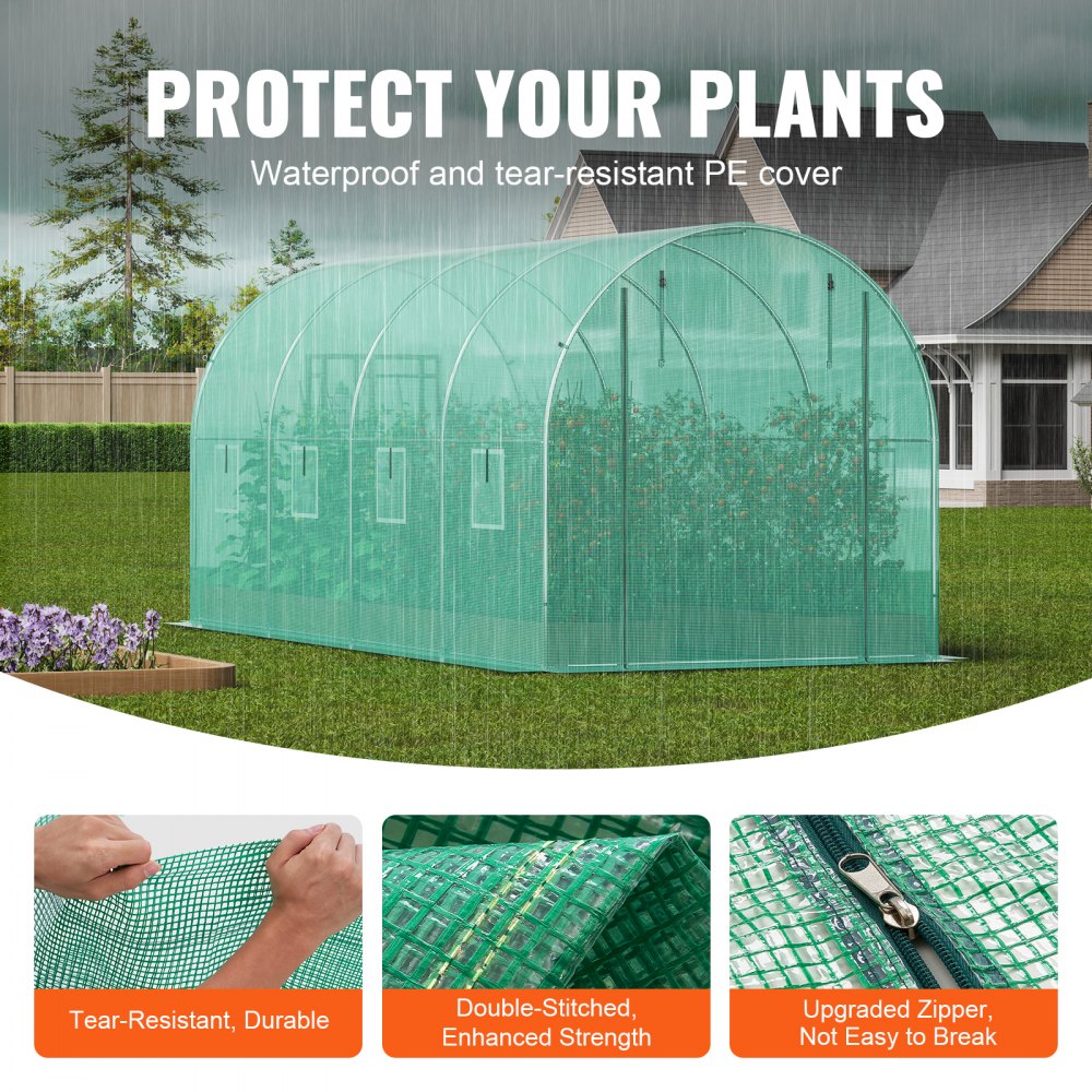 2×4.5×2m (4) G - Heavy-Duty 14.6ft Greenhouse with Galvanized Steel Frame