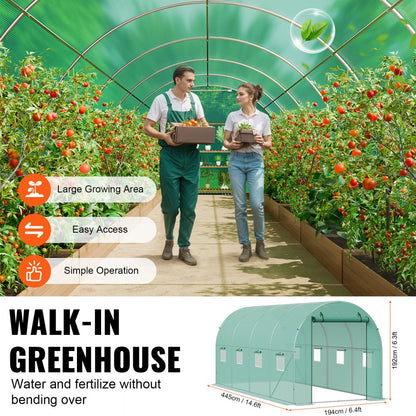 2×4.5×2m (4) G - Heavy-Duty 14.6ft Greenhouse with Galvanized Steel Frame