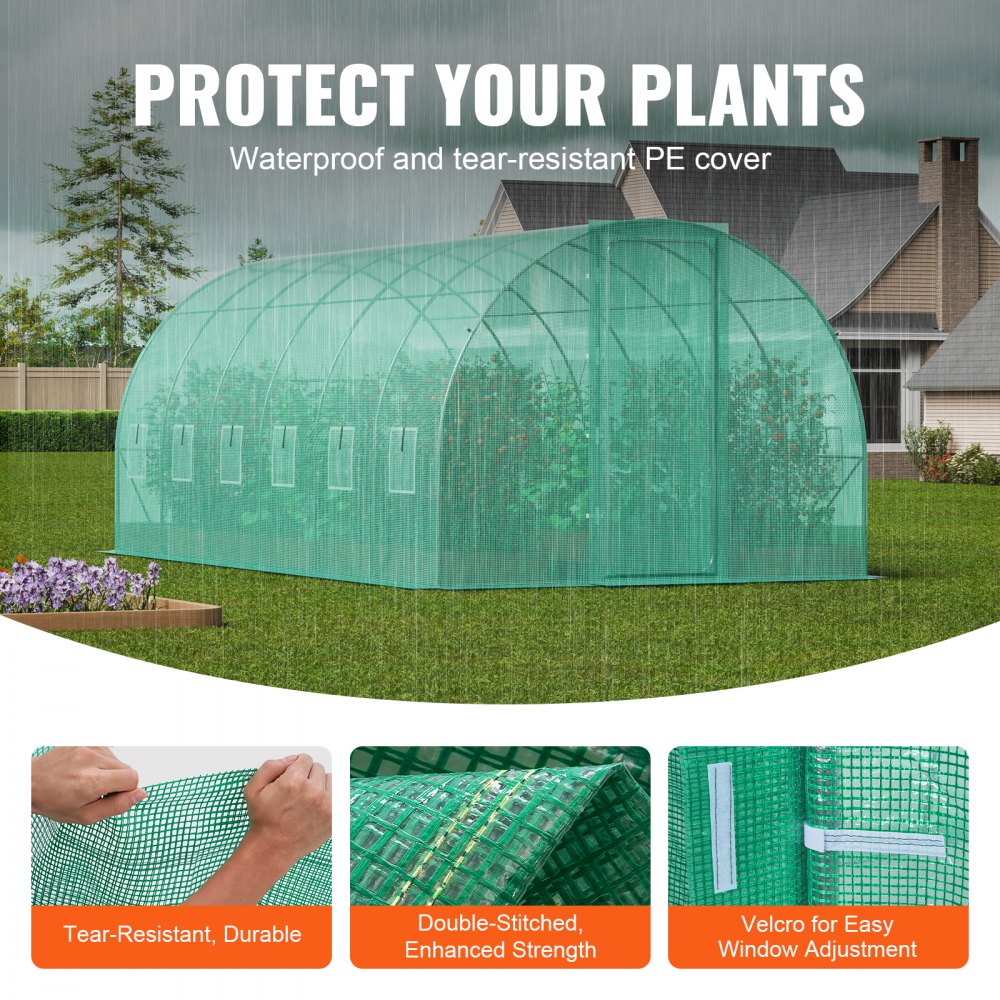 3×6×2.25m(6）G - Durable Walk-In Tunnel Greenhouse with UV-Resistant Cover