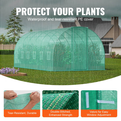 3×6×2.25m(6）G - Durable Walk-In Tunnel Greenhouse with UV-Resistant Cover