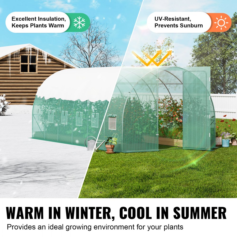 3×6×2.25m(6）G - Durable Walk-In Tunnel Greenhouse with UV-Resistant Cover