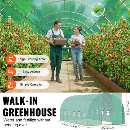 3×6×2.25m(6）G - Durable Walk-In Tunnel Greenhouse with UV-Resistant Cover