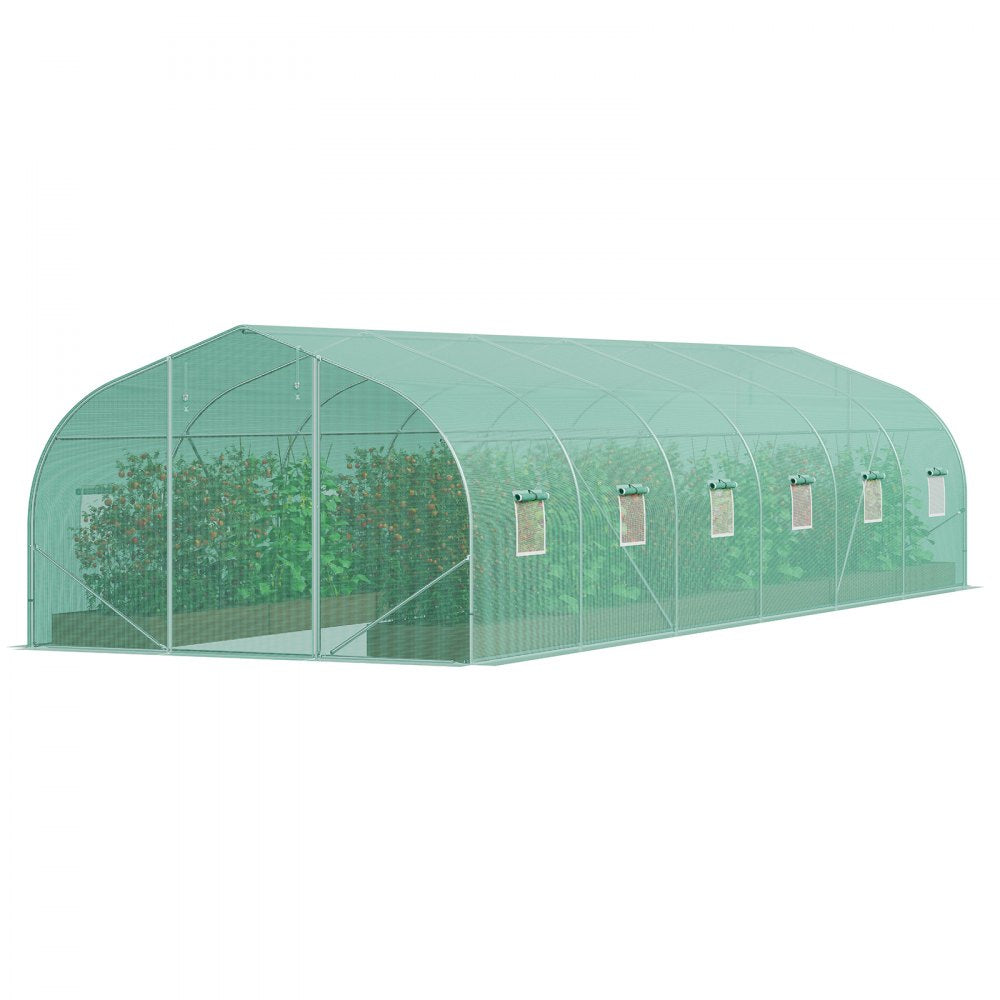 HS-F039 - Spacious 29.5ft Tunnel Greenhouse with Durable PE Cover
