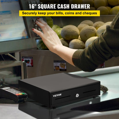 MK-410T - Secure Cash Register Drawer with 5 Bill & 8 Coin Trays