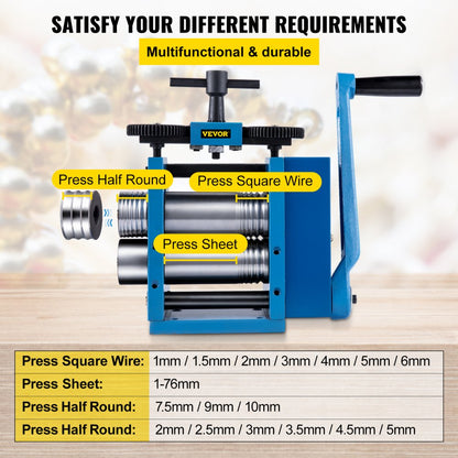 Single-slot Rolling Mill - Adjustable 76mm Manual Rolling Mill for Metal Shaping