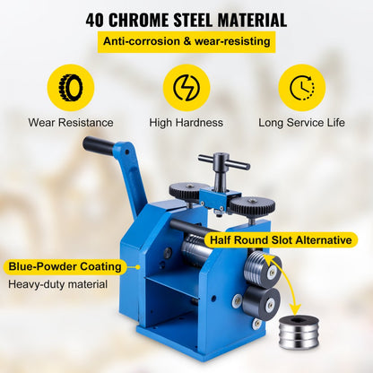 Single-slot Rolling Mill - Adjustable 76mm Manual Rolling Mill for Metal Shaping