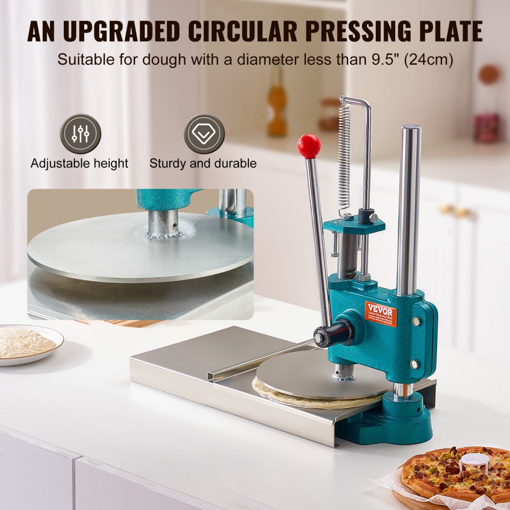 APD24 - Heavy-Duty Manual Pizza Dough Press with Adjustable Thickness