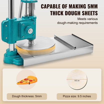 APD24 - Heavy-Duty Manual Pizza Dough Press with Adjustable Thickness